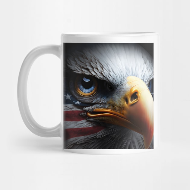 USA, Bald Eagle, America, American Flag, by thewandswant